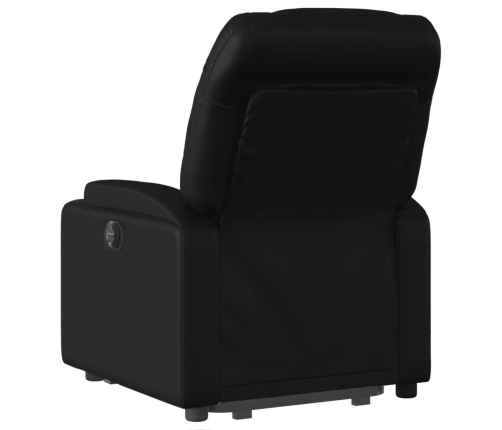 Sillón reclinable y elevable eléctrico cuero sintético negro