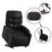 Sillón reclinable y elevable eléctrico cuero sintético negro