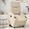 Sillón reclinable elevable eléctrico de cuero sintético crema