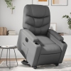 Sillón reclinable elevable eléctrico de cuero sintético gris