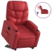 Sillón elevable eléctrico cuero artificial rojo