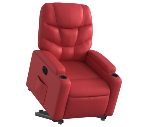 Sillón elevable eléctrico cuero artificial rojo