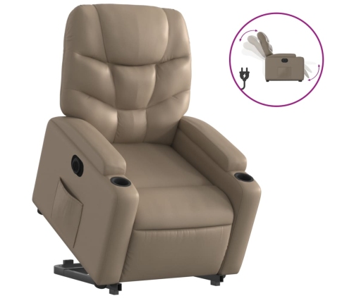 Sillón elevable eléctrico cuero artificial capuchino