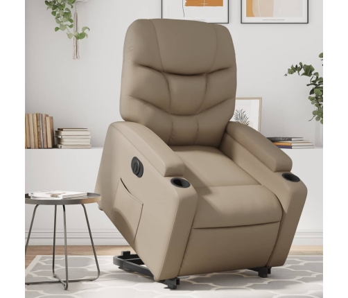 Sillón elevable eléctrico cuero artificial capuchino