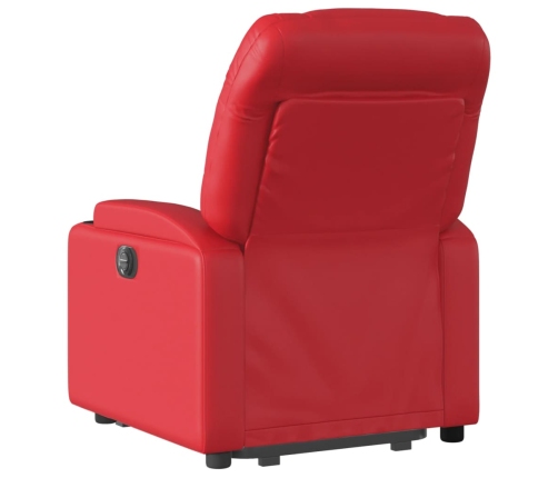 Sillón de majaje elevable eléctrico cuero artificial rojo