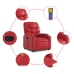 Sillón de majaje elevable eléctrico cuero artificial rojo