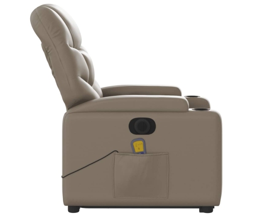 Sillón reclinable de masaje eléctrico cuero sintético capuchino