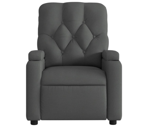 Sillón reclinable eléctrico de tela gris oscuro