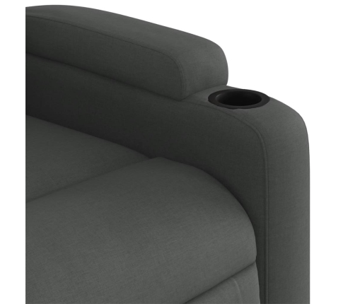 Sillón reclinable eléctrico de tela gris oscuro