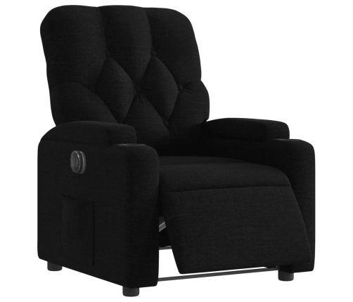 Sillón reclinable eléctrico de tela negro