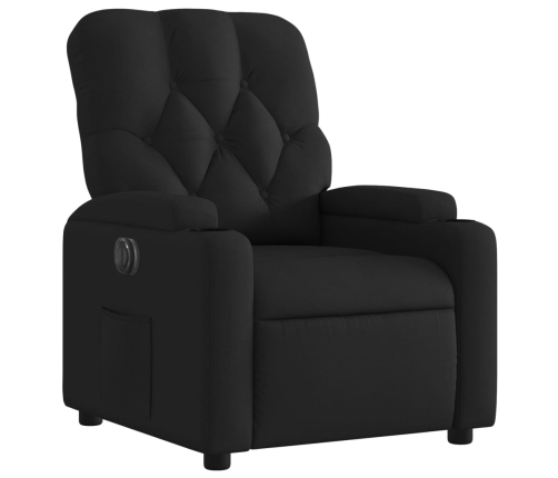 Sillón reclinable eléctrico de tela negro