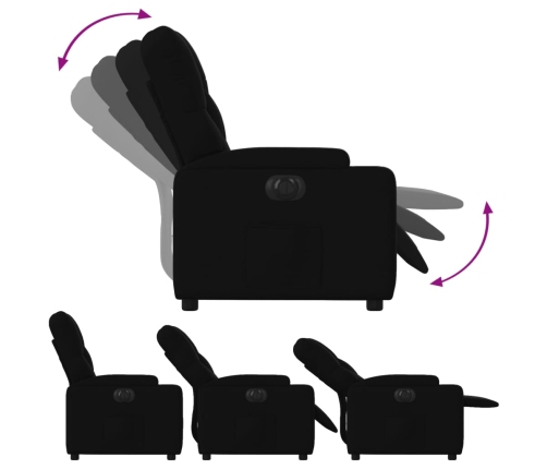 Sillón reclinable eléctrico de tela negro