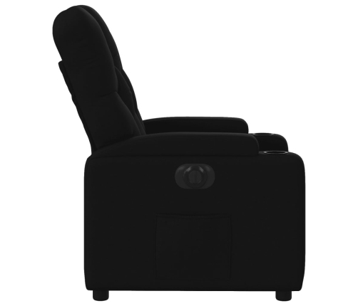 Sillón reclinable eléctrico de tela negro