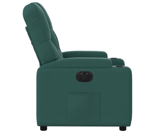 Sillón reclinable eléctrico tela verde oscuro