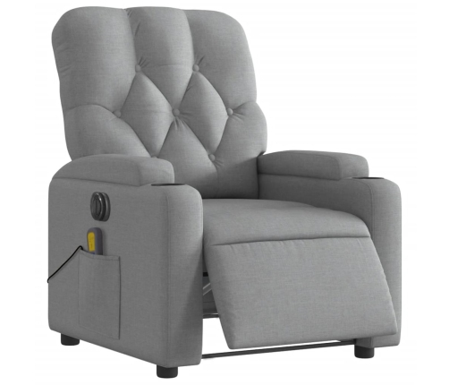 Sillón reclinable de masaje eléctrico tela gris claro