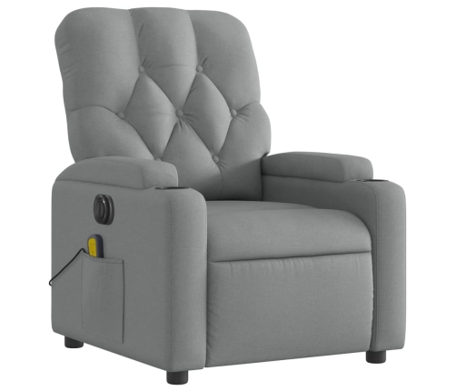 Sillón reclinable de masaje eléctrico tela gris claro