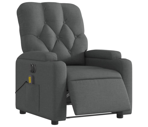 Sillón reclinable de masaje eléctrico tela gris oscuro