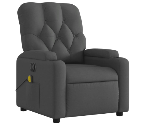 Sillón reclinable de masaje eléctrico tela gris oscuro