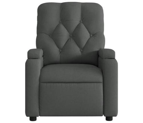 Sillón reclinable de masaje eléctrico tela gris oscuro