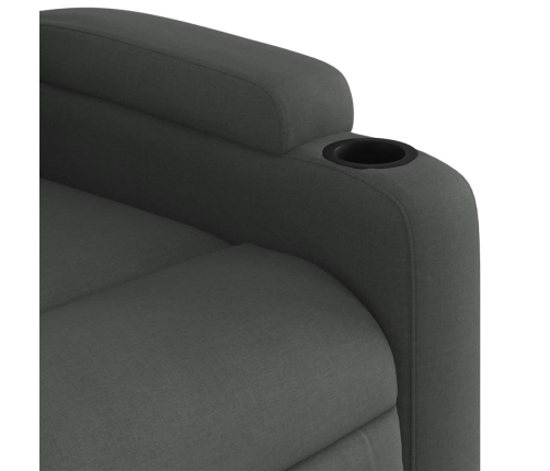 Sillón reclinable de masaje eléctrico tela gris oscuro