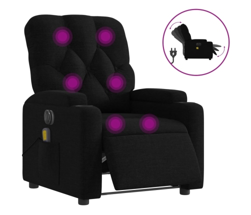 Sillón reclinable de masaje eléctrico tela negro