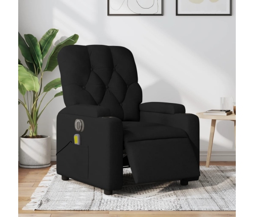 Sillón reclinable de masaje eléctrico tela negro