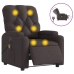 Sillón reclinable de masaje eléctrico tela marrón oscuro