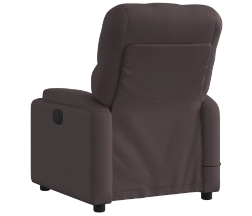 Sillón reclinable de masaje eléctrico tela marrón oscuro