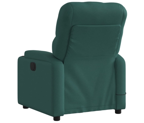 Sillón reclinable de masaje eléctrico tela verde oscuro