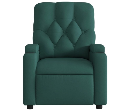 Sillón reclinable de masaje eléctrico tela verde oscuro