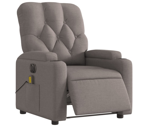 Sillón reclinable de masaje eléctrico tela gris taupe