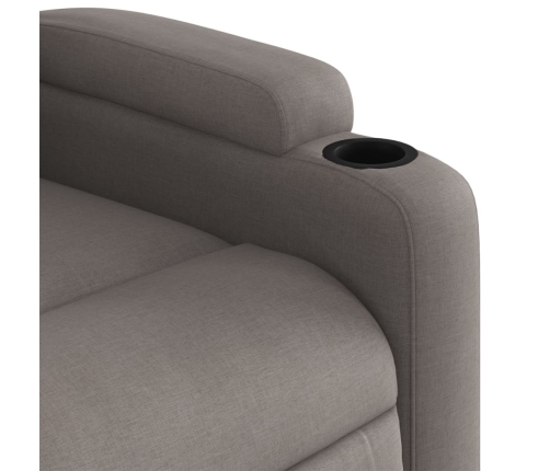 Sillón reclinable de masaje eléctrico tela gris taupe