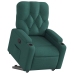 Sillón reclinable elevable tela verde oscuro