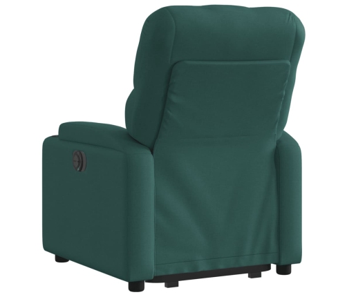 Sillón reclinable elevable tela verde oscuro