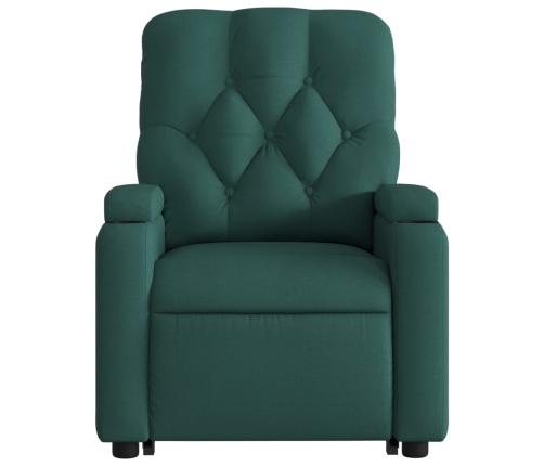 Sillón reclinable elevable tela verde oscuro