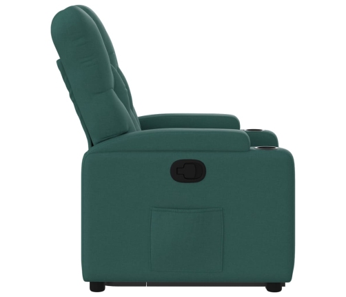 Sillón reclinable elevable tela verde oscuro