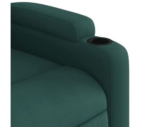 Sillón reclinable elevable tela verde oscuro