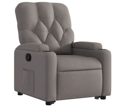 Sillón reclinable elevable tela gris taupe