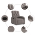 Sillón reclinable elevable tela gris taupe