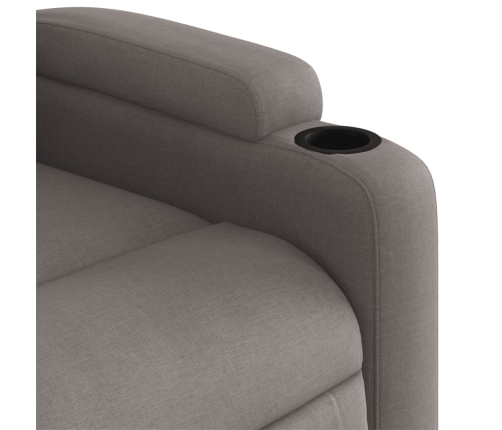 Sillón reclinable elevable tela gris taupe