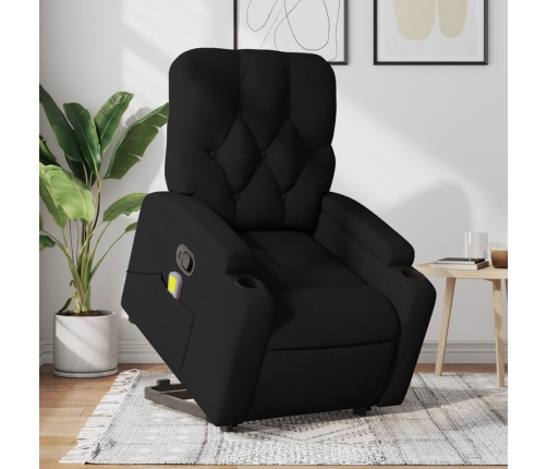 Sillón reclinable de masaje elevable tela negro