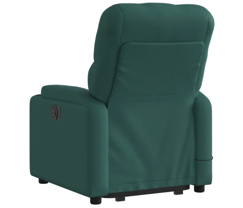 Silla de masaje reclinable de pie de tela verde oscura