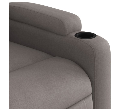 Sillón reclinable de masaje elevable tela gris taupé