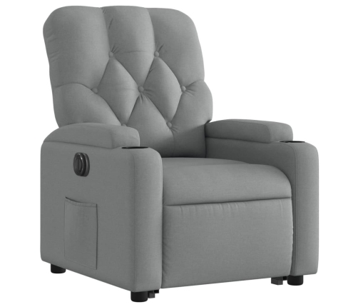 Sillón eléctrico reclinable elevable de tela gris claro