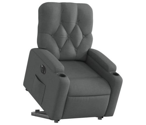 Sillón eléctrico reclinable elevable de tela gris oscuro