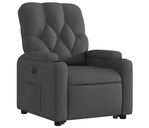 Sillón eléctrico reclinable elevable de tela gris oscuro