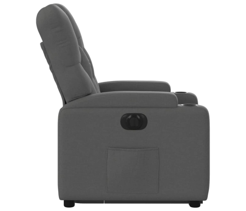 Sillón eléctrico reclinable elevable de tela gris oscuro