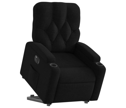 Sillón eléctrico reclinable elevable de tela negro