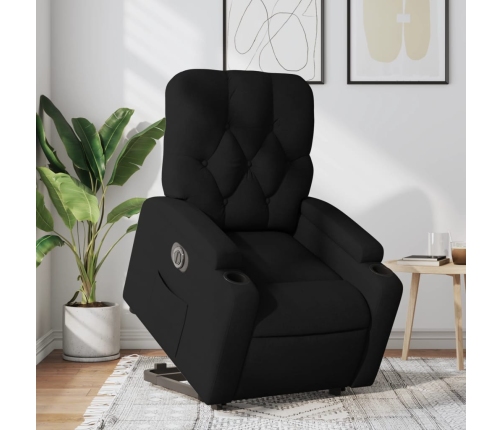 Sillón eléctrico reclinable elevable de tela negro