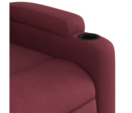 Sillón eléctrico reclinable elevable de tela rojo tinto